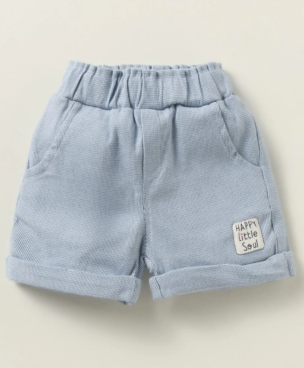 Ollypop Interlock Knit Half Sleeves T-Shirt & Short Set With Elephant Patch & Text Embroidery - Navy Blue